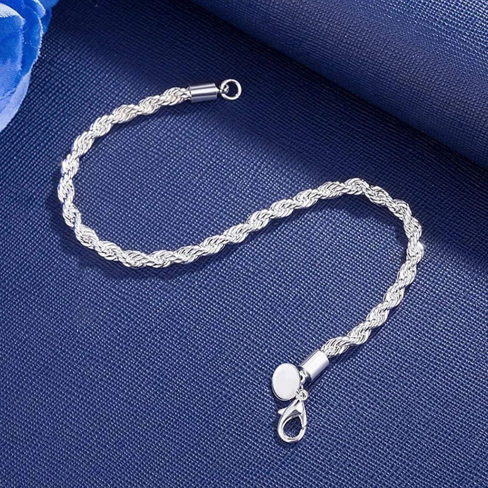 Sterling Silver 4mm Rope Bracelet