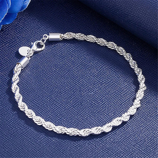 Sterling Silver 4mm Rope Bracelet